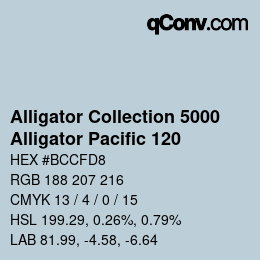 Código de color: Alligator Collection 5000 - Alligator Pacific 120 | qconv.com