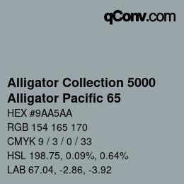 カラーコード: Alligator Collection 5000 - Alligator Pacific 65 | qconv.com