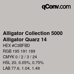 カラーコード: Alligator Collection 5000 - Alligator Quarz 14 | qconv.com