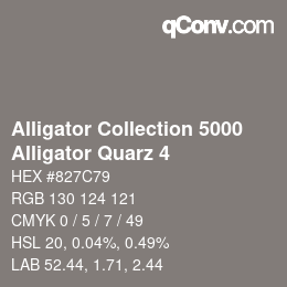 カラーコード: Alligator Collection 5000 - Alligator Quarz 4 | qconv.com