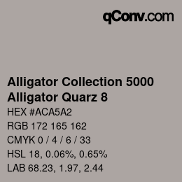 Código de color: Alligator Collection 5000 - Alligator Quarz 8 | qconv.com