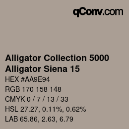 Código de color: Alligator Collection 5000 - Alligator Siena 15 | qconv.com