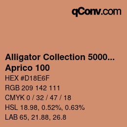 Code couleur: Alligator Collection 5000plus - Aprico 100 | qconv.com