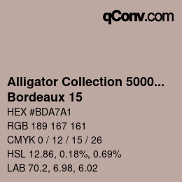 Code couleur: Alligator Collection 5000plus - Bordeaux 15 | qconv.com