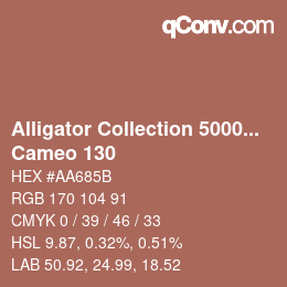 Código de color: Alligator Collection 5000plus - Cameo 130 | qconv.com