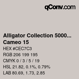 Code couleur: Alligator Collection 5000plus - Cameo 15 | qconv.com