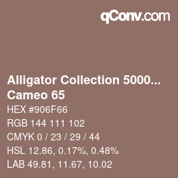 颜色代码: Alligator Collection 5000plus - Cameo 65 | qconv.com