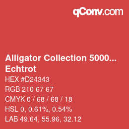 Color code: Alligator Collection 5000plus - Echtrot | qconv.com