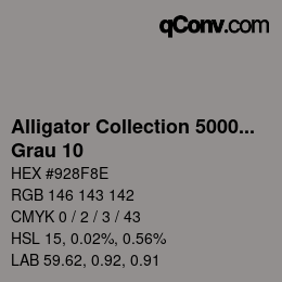 Farbcode: Alligator Collection 5000plus - Grau 10 | qconv.com