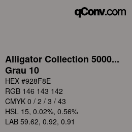 Color code: Alligator Collection 5000plus - Grau 10 | qconv.com