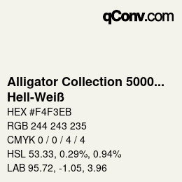 Code couleur: Alligator Collection 5000plus - Hell-Weiß | qconv.com