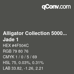 Color code: Alligator Collection 5000plus - Jade 1 | qconv.com