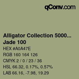 カラーコード: Alligator Collection 5000plus - Jade 100 | qconv.com