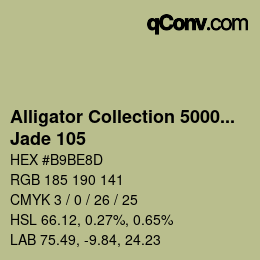 Color code: Alligator Collection 5000plus - Jade 105 | qconv.com