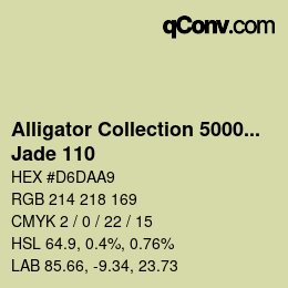 Farbcode: Alligator Collection 5000plus - Jade 110 | qconv.com