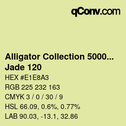 Color code: Alligator Collection 5000plus - Jade 120 | qconv.com