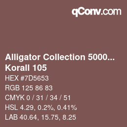 Code couleur: Alligator Collection 5000plus - Korall 105 | qconv.com