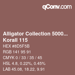 Code couleur: Alligator Collection 5000plus - Korall 115 | qconv.com