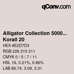 カラーコード: Alligator Collection 5000plus - Korall 20 | qconv.com