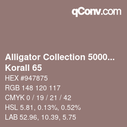 Código de color: Alligator Collection 5000plus - Korall 65 | qconv.com