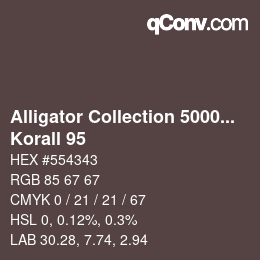 Code couleur: Alligator Collection 5000plus - Korall 95 | qconv.com