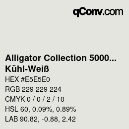 Color code: Alligator Collection 5000plus - Kühl-Weiß | qconv.com