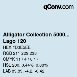 Color code: Alligator Collection 5000plus - Lago 120 | qconv.com