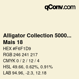 Código de color: Alligator Collection 5000plus - Mais 18 | qconv.com