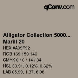 Color code: Alligator Collection 5000plus - Marill 20 | qconv.com