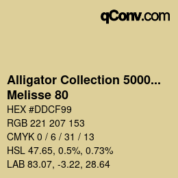 カラーコード: Alligator Collection 5000plus - Melisse 80 | qconv.com