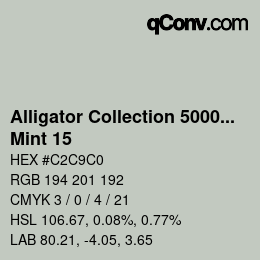 Color code: Alligator Collection 5000plus - Mint 15 | qconv.com