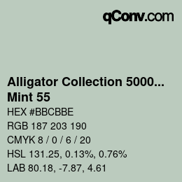 カラーコード: Alligator Collection 5000plus - Mint 55 | qconv.com