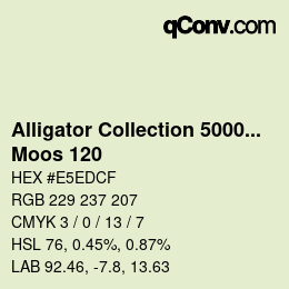 Color code: Alligator Collection 5000plus - Moos 120 | qconv.com