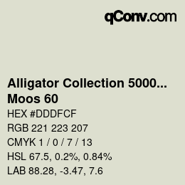 Farbcode: Alligator Collection 5000plus - Moos 60 | qconv.com