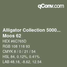 Color code: Alligator Collection 5000plus - Moos 62 | qconv.com