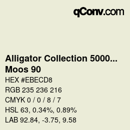 Color code: Alligator Collection 5000plus - Moos 90 | qconv.com