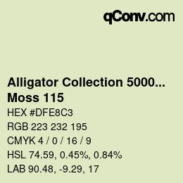 Color code: Alligator Collection 5000plus - Moss 115 | qconv.com