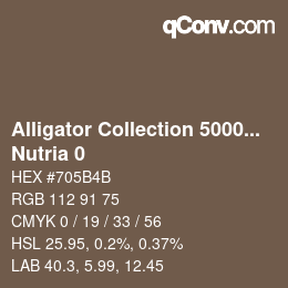 Farbcode: Alligator Collection 5000plus - Nutria 0 | qconv.com