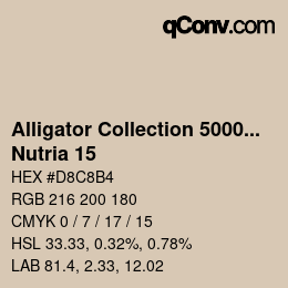 Color code: Alligator Collection 5000plus - Nutria 15 | qconv.com