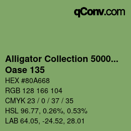 Code couleur: Alligator Collection 5000plus - Oase 135 | qconv.com