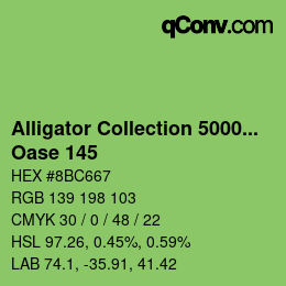 Code couleur: Alligator Collection 5000plus - Oase 145 | qconv.com