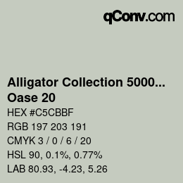 Color code: Alligator Collection 5000plus - Oase 20 | qconv.com