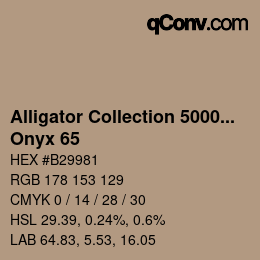 Código de color: Alligator Collection 5000plus - Onyx 65 | qconv.com