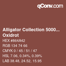 Color code: Alligator Collection 5000plus - Oxidrot | qconv.com
