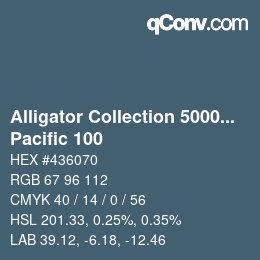 Código de color: Alligator Collection 5000plus - Pacific 100 | qconv.com