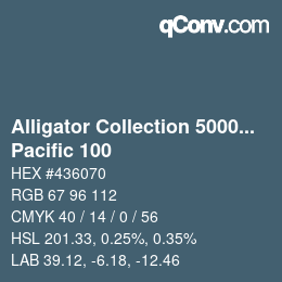 カラーコード: Alligator Collection 5000plus - Pacific 100 | qconv.com