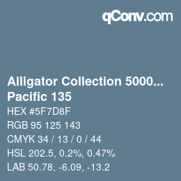 カラーコード: Alligator Collection 5000plus - Pacific 135 | qconv.com