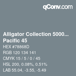 Color code: Alligator Collection 5000plus - Pacific 45 | qconv.com