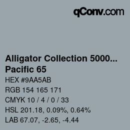 Color code: Alligator Collection 5000plus - Pacific 65 | qconv.com