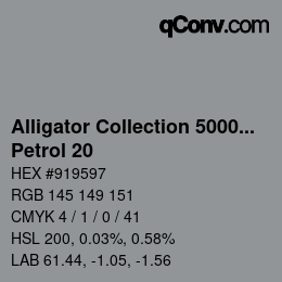 Code couleur: Alligator Collection 5000plus - Petrol 20 | qconv.com